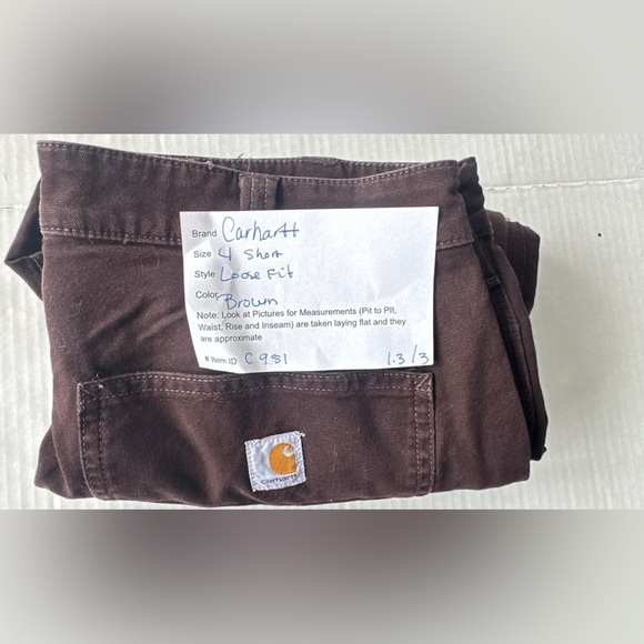 Carhartt Rugged Flex Loose Fit Canvas Work Pants Womens Size 4 Short BN2080 BRN - Picture 12 of 12